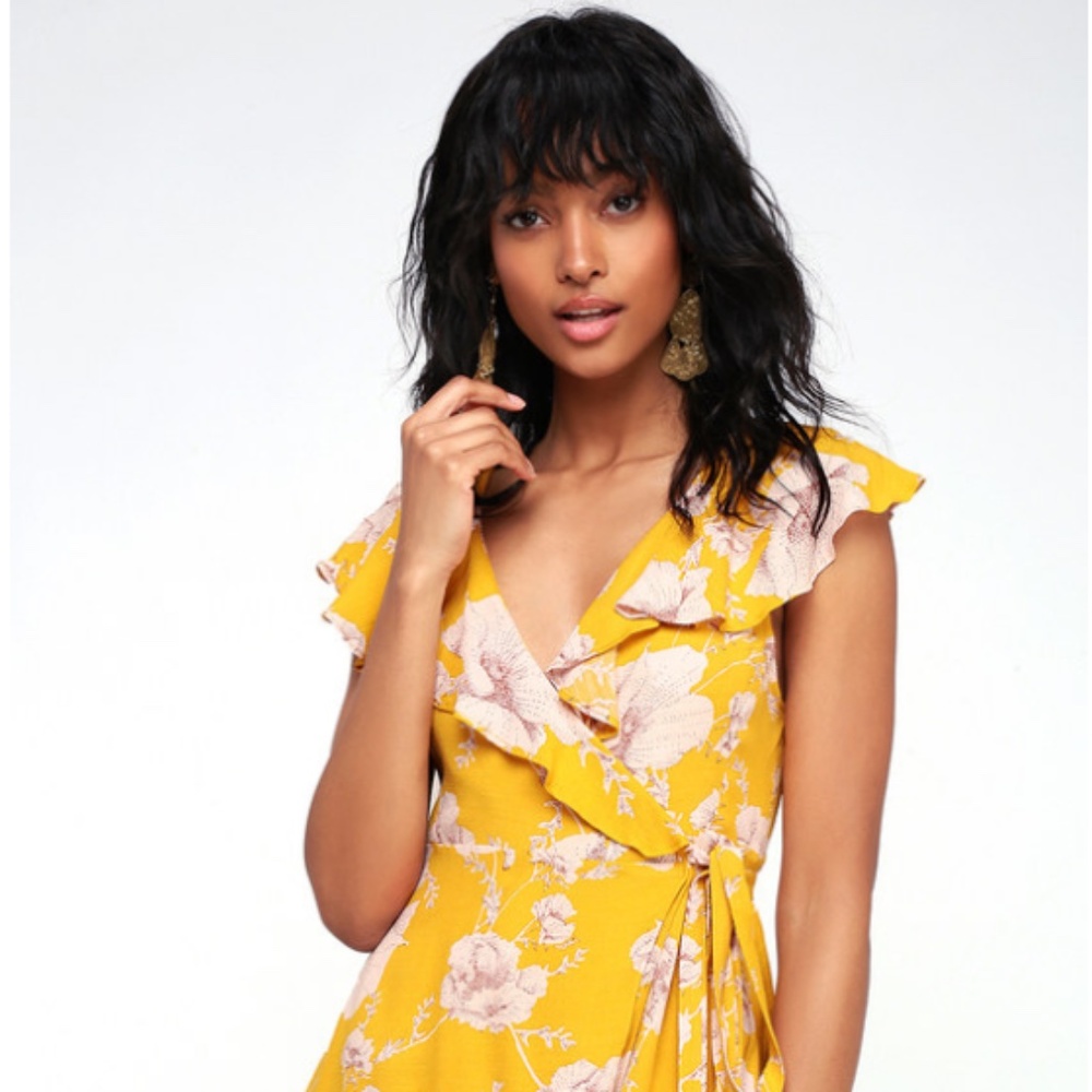 Free People French Quarter Floral Print Wrap Mini Dress XS